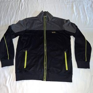 Hugo Boss Men's Modern Fit Full Zip Jacket Black Grey Neon Medium